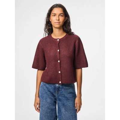 жилетка,дамски,пуловери,дамски,плетени,дрехи,pieces,silly,cardigan,purple,(tawny,port,melange)