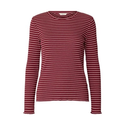 тениска,мъжки,тениски,дамски,тениски,selected,anna,stripe,long,sleeve,t,shirt,red,(tawny,portsnow,white,stripes,thin)