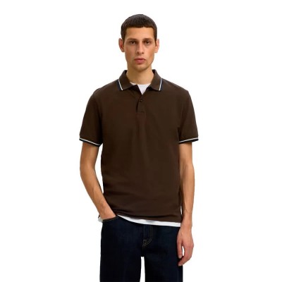 дамски,блузи,с,яка,мъжки,блузи,с,яка,selected,atlas,sport,slim,fit,short,sleeve,polo,brown,(delicioso)