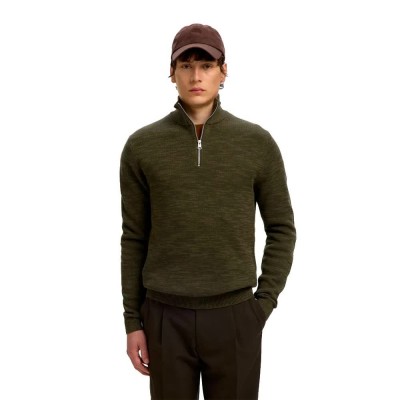блуза,мъжки,пуловери,дамски,пуловери,selected,dane,half,zip,sweater,green,(forest,night,kalamata,twist)