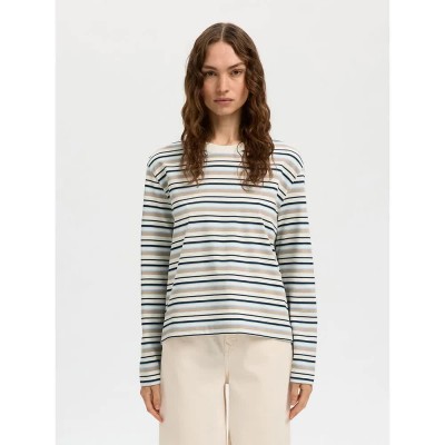 тениска,мъжки,тениски,дамски,тениски,selected,essential,boxy,long,sleeve,t,shirt,beige,(cashmere,blue,multi,stripe)