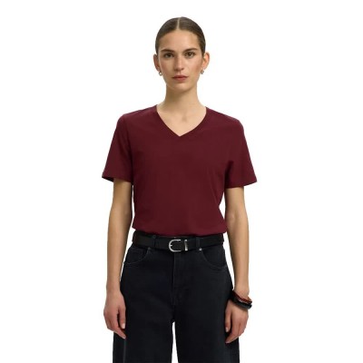 тениска,мъжки,тениски,дамски,тениски,selected,essential,short,sleeve,v,neck,t,shirt,red,(tawny,port)