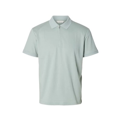 дамски,блузи,с,яка,мъжки,блузи,с,яка,selected,fave,short,sleeve,polo,green,(aqua,gray)