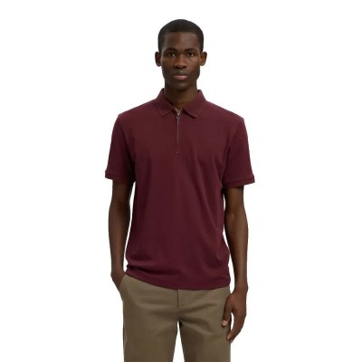 дамски,блузи,с,яка,мъжки,блузи,с,яка,selected,fave,short,sleeve,polo,red,(tawny,port)