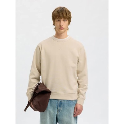 блуза,мъжки,пуловери,selected,luke,sweatshirt,beige,(oatmeal)