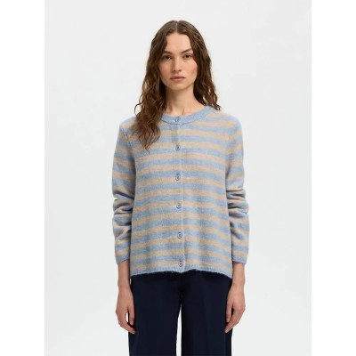 жилетка,дамски,пуловери,дамски,плетени,дрехи,selected,lulu,new,cardigan,blue,(cashmere,blue,birch)