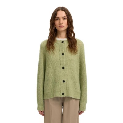 жилетка,мъжки,пуловери,дамски,пуловери,selected,lulu,cardigan,green,(lint,melange)