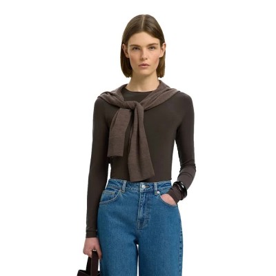 тениска,мъжки,тениски,дамски,тениски,selected,manja,long,sleeve,t,shirt,brown,(delicioso)
