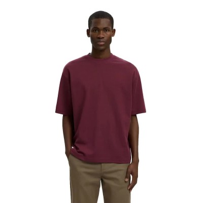 тениска,мъжки,тениски,дамски,тениски,selected,oscar,relax,fit,short,sleeve,t,shirt,red,(tawny,port)