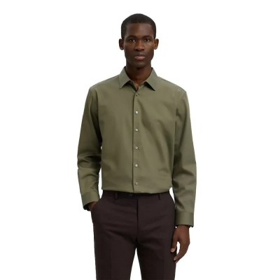 риза,с,дълъг,ръкав,дамски,ризи,мъжки,ризи,selected,performance,slim,fit,long,sleeve,shirt,green,(kalamata)
