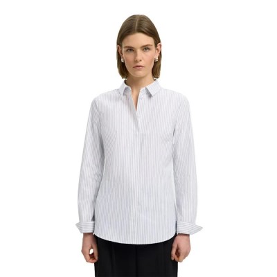 риза,с,дълъг,ръкав,дамски,ризи,мъжки,ризи,selected,romie,striped,fitted,long,sleeve,shirt,white,(bright,white,delicioso)