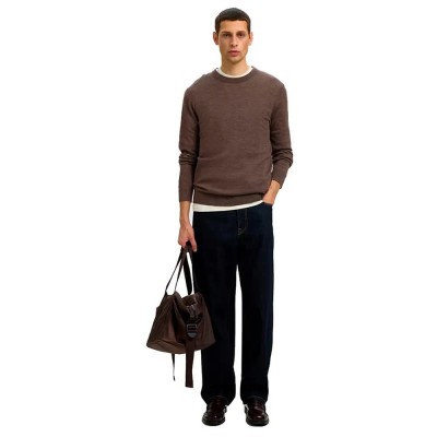 блуза,мъжки,пуловери,дамски,пуловери,selected,tray,sweater,brown,(delicioso)