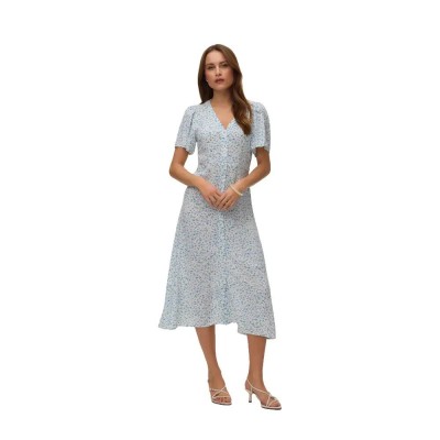 рокля,дамски,поли,и,рокли,vero,moda,alba,short,sleeve,dress,white,(snow,white,blue,brooke)