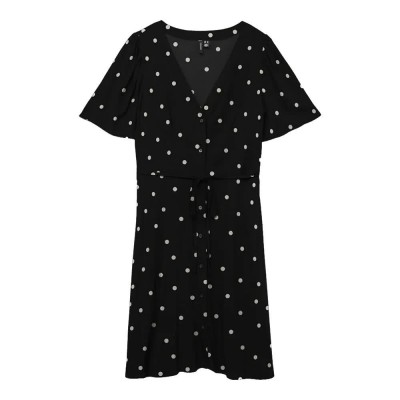 рокля,дамски,поли,и,рокли,vero,moda,alba,short,sleeve,short,dress,black,(black,joan,white,dot)
