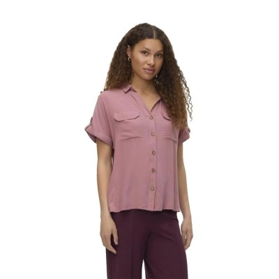 риза,с,къс,ръкав,дамски,ризи,мъжки,ризи,vero,moda,bumpy,short,sleeve,shirt,pink,(nostalgia,rose)