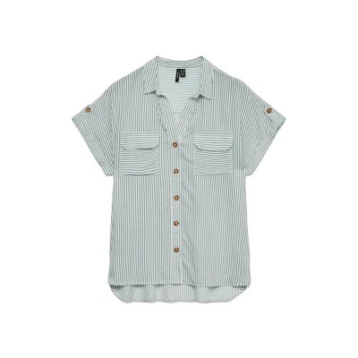 риза,с,къс,ръкав,дамски,ризи,мъжки,ризи,vero,moda,bumpy,short,sleeve,shirt,grey,(snow,white,gray,mist)