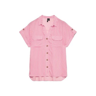 риза,с,къс,ръкав,дамски,ризи,мъжки,ризи,vero,moda,bumpy,short,sleeve,shirt,pink,(snow,white,pink,cosmos)