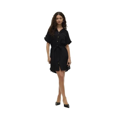 рокля,дамски,поли,и,рокли,vero,moda,bumpy,short,sleeve,short,dress,black,(black)