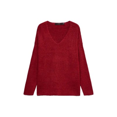 блуза,мъжки,пуловери,дамски,пуловери,vero,moda,crew,lefile,v,neck,sweater,red,(biking,red,melange)