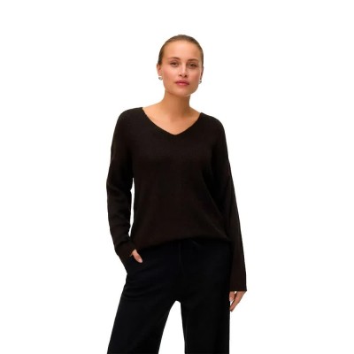 блуза,мъжки,пуловери,дамски,пуловери,vero,moda,crew,lefile,v,neck,sweater,brown,(chocolate,torte,melange)