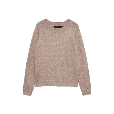 блуза,мъжки,пуловери,дамски,пуловери,vero,moda,doffy,sweater,brown,(cocoa,brown,white,melange)