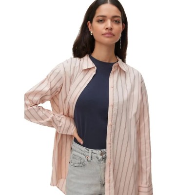 риза,с,дълъг,ръкав,дамски,ризи,vero,moda,elina,long,sleeve,shirt,beige,(chintz,rose,ella,stripe)