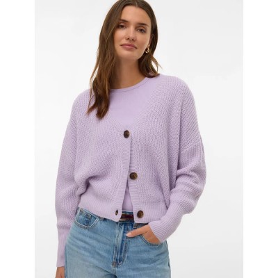 жилетка,дамски,пуловери,дамски,плетени,дрехи,vero,moda,lea,cuff,cardigan,purple,(pastel,lilac)