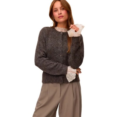 жилетка,мъжки,пуловери,дамски,пуловери,vero,moda,novah,cardigan,grey,(chocolate,torte,dtm,button)