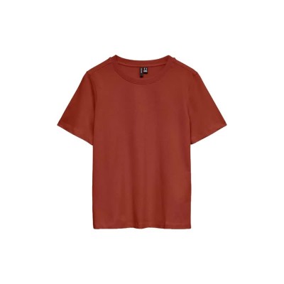 тениска,мъжки,тениски,дамски,тениски,vero,moda,paulina,short,sleeve,t,shirt,brown,(burnt,henna)