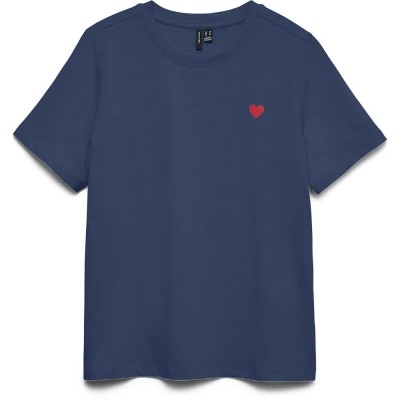 тениска,мъжки,тениски,дамски,тениски,vero,moda,paulina,short,sleeve,t,shirt,blue,(dark,denim,red,heart)