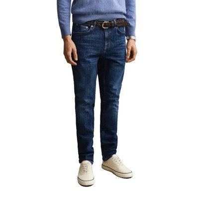 дънки,мъжки,панталони,дамски,панталони,gant,1000010,slim,fit,jeans,blue,(mid,blue,worn,in)