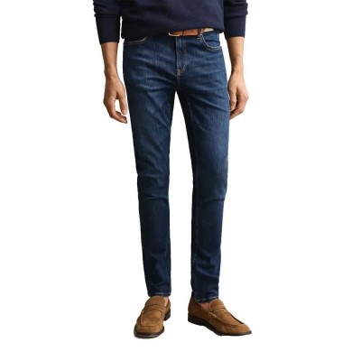 дънки,мъжки,панталони,дамски,панталони,gant,1000030,active,revover,extra,slim,fit,jeans,blue,(mid,blue,worn,in)
