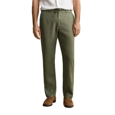 панталони,мъжки,панталони,дамски,панталони,gant,1504040,linen,regular,fit,pants,green,(dry,herb,green)