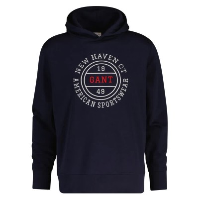 суичър,мъжки,пуловери,gant,2067110,hoodie,blue,(evening,blue)