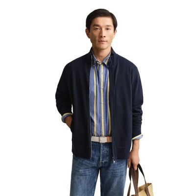 блуза,мъжки,пуловери,gant,2067135,full,zip,sweatshirt,blue,(evening,blue)