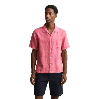 риза,с,къс,ръкав,дамски,ризи,мъжки,ризи,gant,3261120,linen,regular,fit,short,sleeve,shirt,pink,(rose,pink)