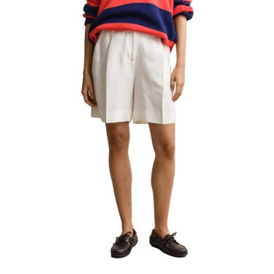 къси,панталони,мъжки,панталони,дамски,панталони,gant,4020131,linen,tailored,shorts,white,(eggshell)