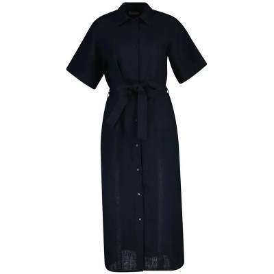 рокля,дамски,поли,и,рокли,gant,4503495,linen,short,sleeve,long,dress,black,(black)