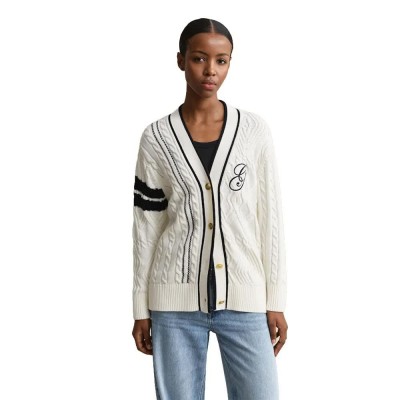 жилетка,мъжки,пуловери,дамски,пуловери,gant,4805437,cardigan,white,(eggshell)