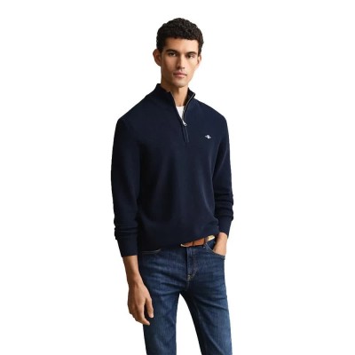 блуза,мъжки,пуловери,дамски,пуловери,gant,8030292,half,zip,sweater,blue,(evening,blue)
