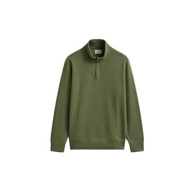 блуза,мъжки,пуловери,gant,light,sacker,half,zip,sweatshirt,green,(dry,herb,green)