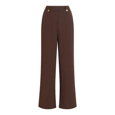 панталони,мъжки,панталони,дамски,панталони,vila,clua,wide,buttons,high,waist,pants,brown,(coffee,bean,gold,button)