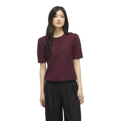 блуза,мъжки,пуловери,дамски,пуловери,vila,dalo,o,neck,knit,short,sleeve,sweater,purple,(port,royale)