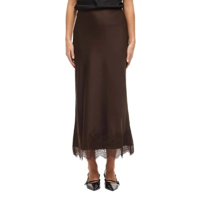 пола,дамски,поли,и,рокли,vila,ellette,ankle,lace,high,waist,midi,skirt,brown,(coffee,bean)