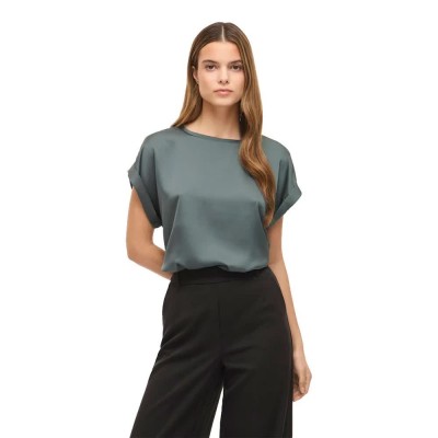 тениска,мъжки,тениски,дамски,тениски,vila,ellette,satin,top,short,sleeve,t,shirt,grey,(balsam,green)