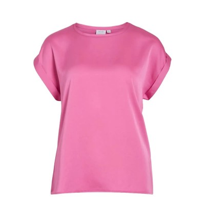 тениска,мъжки,тениски,дамски,тениски,vila,ellette,satin,top,short,sleeve,t,shirt,pink,(fiji,flower)