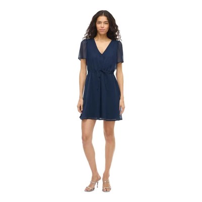 сако,дамски,поли,и,рокли,vila,falia,short,sleeve,short,dress,blue,(navy,blazer)
