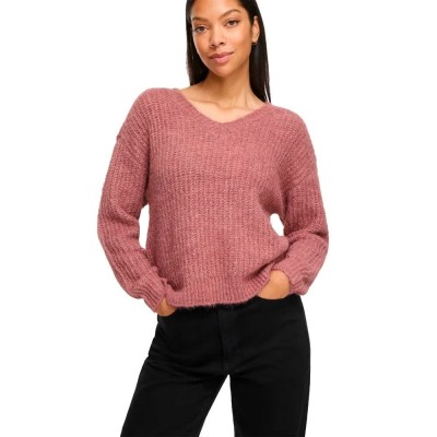 блуза,мъжки,пуловери,дамски,пуловери,vila,lampe,knit,v,neck,sweater,pink,(nostalgia,rose,melange)