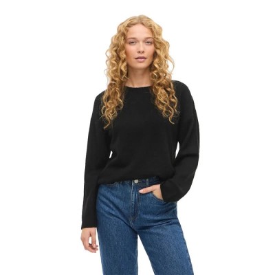 блуза,дамски,пуловери,дамски,плетени,дрехи,vila,liga,o,neck,knit,sweater,black,(black,beauty)