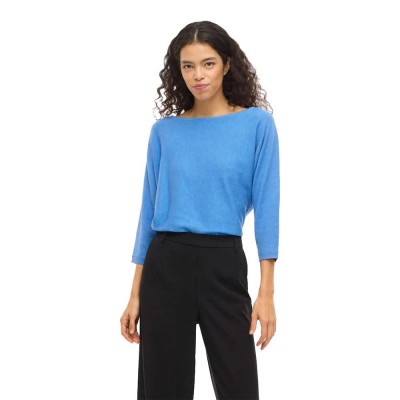 блуза,дамски,пуловери,дамски,плетени,дрехи,vila,malu,boatneck,knit,sweater,blue,(all,aboard,melange)